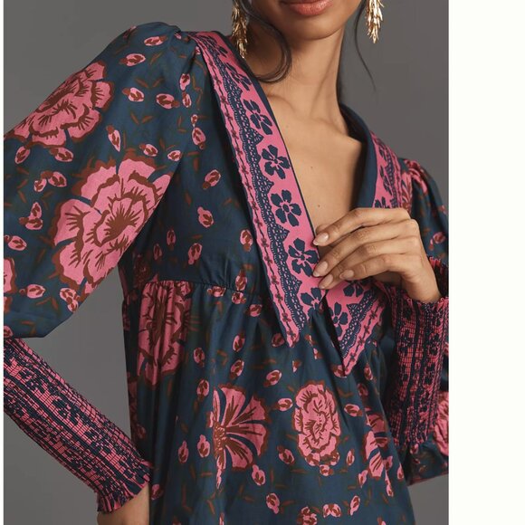 Farm Rio x Anthropologie Puff-Sleeve V-Neck Midi Dress - Picture 6 of 16